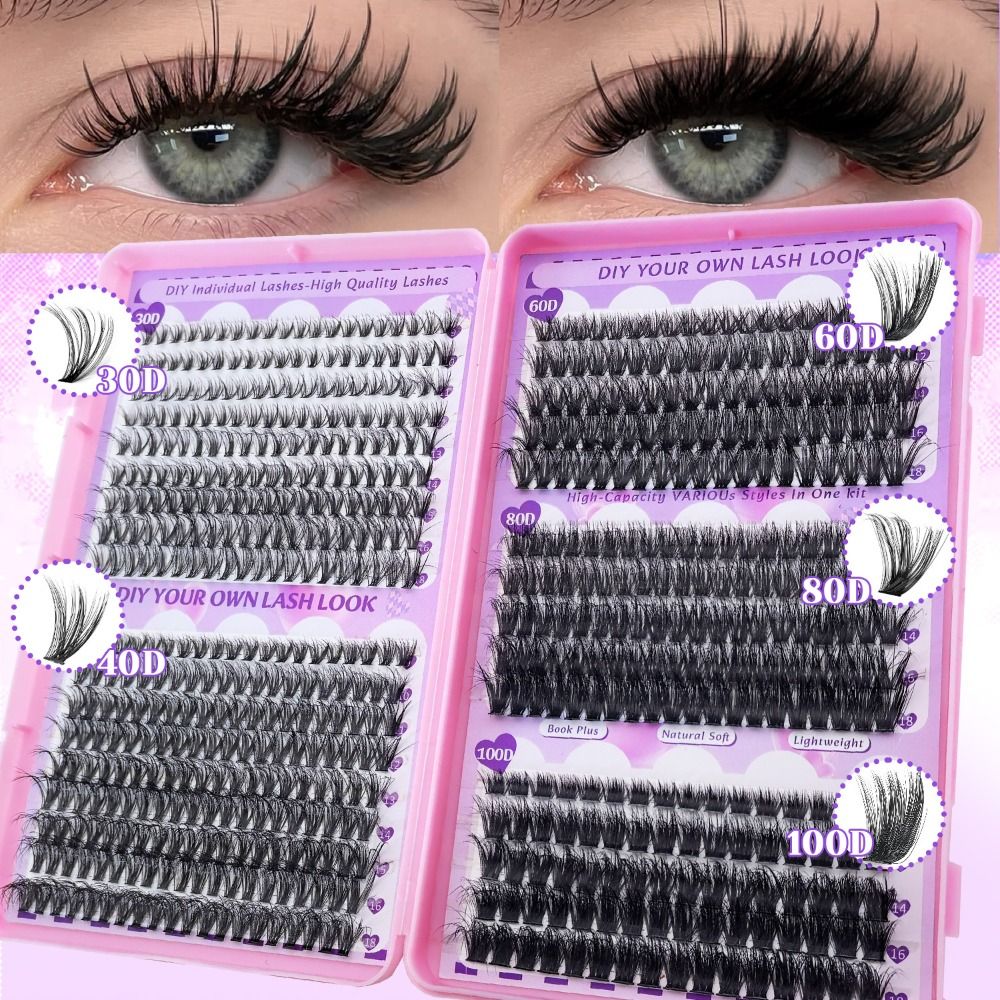 Eyelash Extension Wispy Look - رموش صناعية بطول 9-18 مم، تصميم