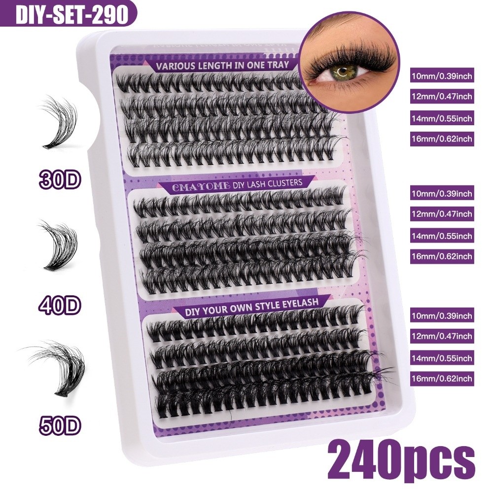 Eyelash Extension Wispy Look - رموش صناعية بمظهر طبيعي، نمط خفيف،