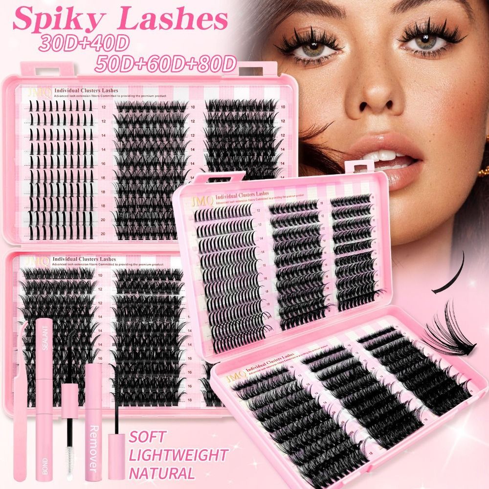 Eyelash Extension Wispy Look - رموش صناعية بطول 9-16 مم، ثلاثية