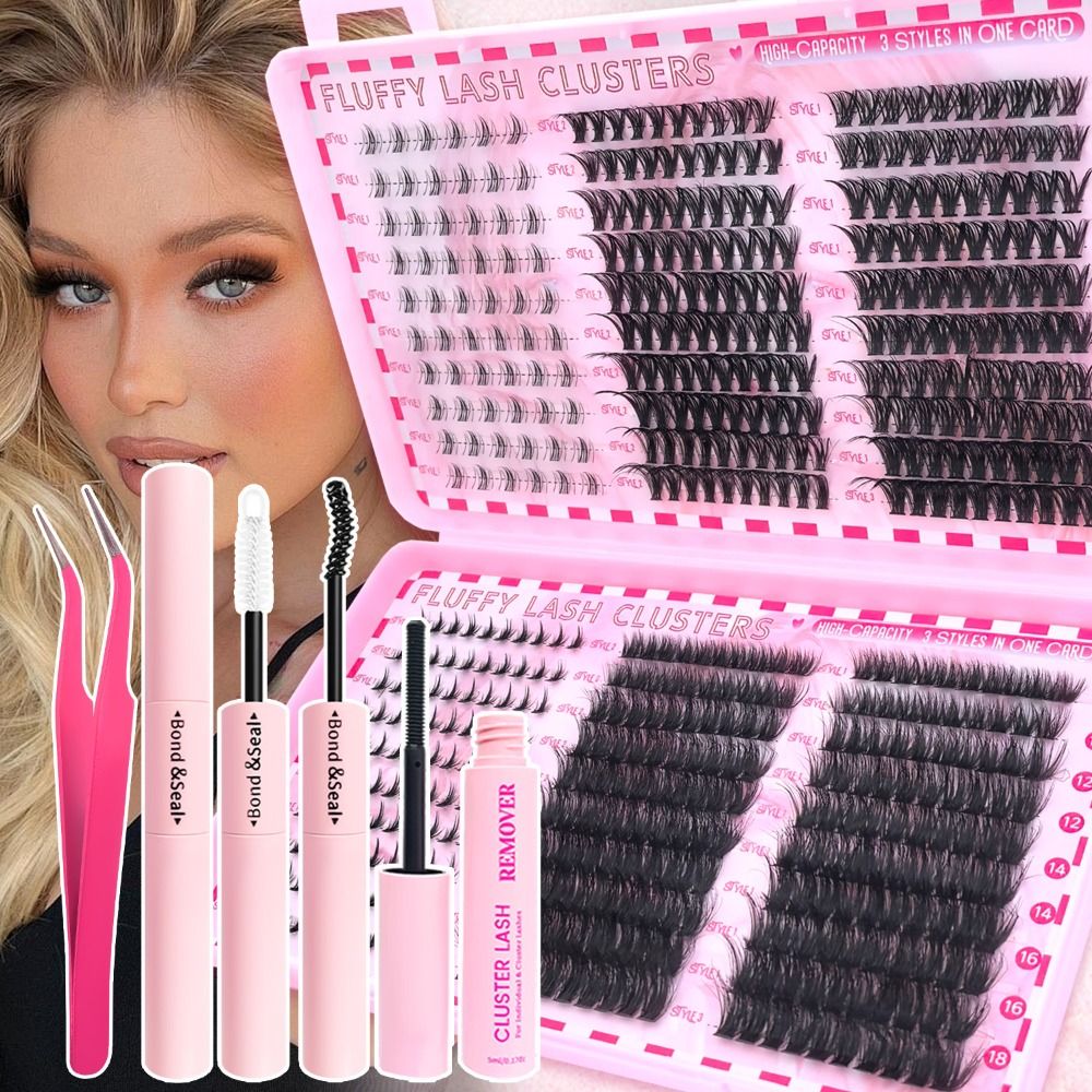 Eyelash Extension Wispy Look - رموش صناعية بمظهر طبيعي، مجموعة أدوات