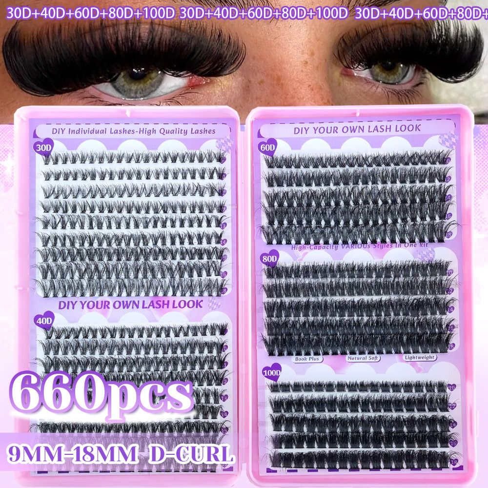 رموش صناعية بطول 9-18 مم، تصمي - مراجعة Eyelash Extension Wispy Look وسعره