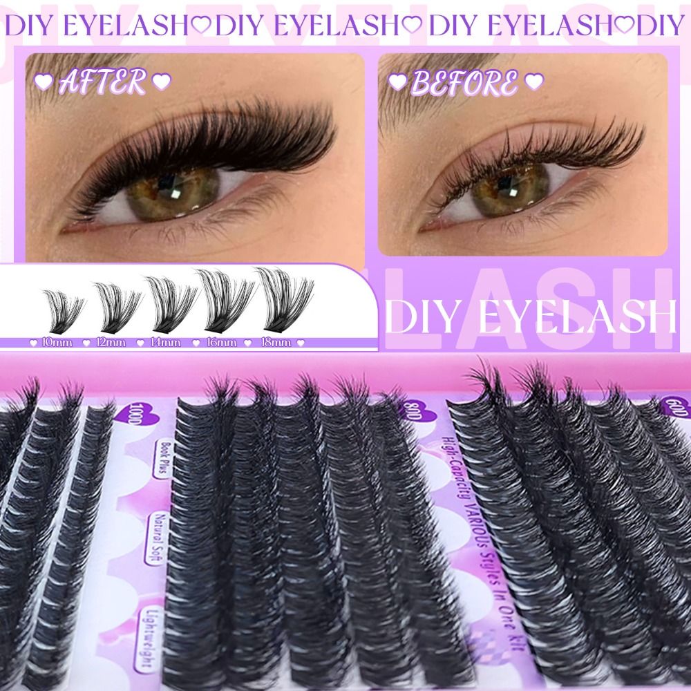 رموش صناعية بطول 9-18 مم، تصمي - مراجعة Eyelash Extension Wispy Look وسعره