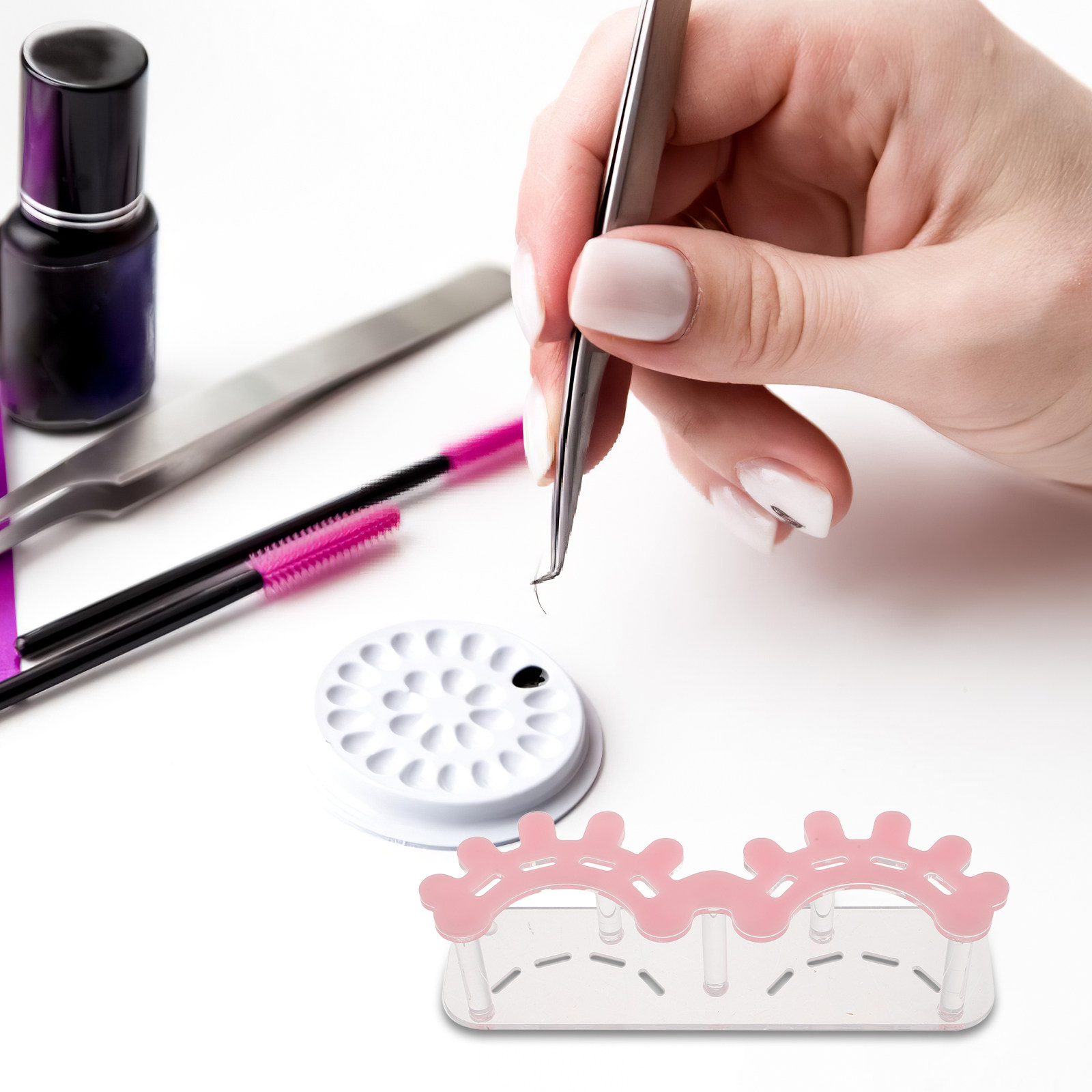 حامل عرض ملاقط الأكريليك بـ 8  - مراجعة Eyelash Extension No 8 وسعره