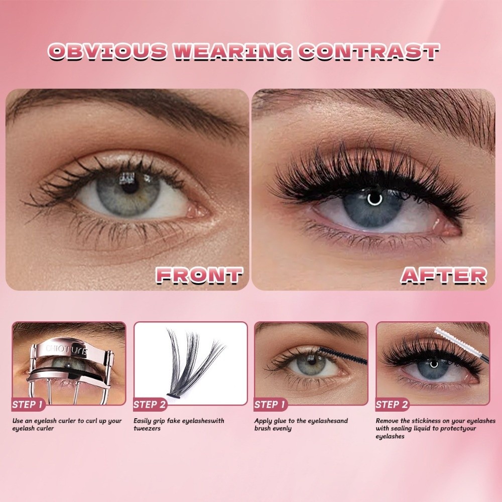 رموش صناعية طبيعية المظهر بطول - مراجعة Eyelash Extension Wispy Look وسعره